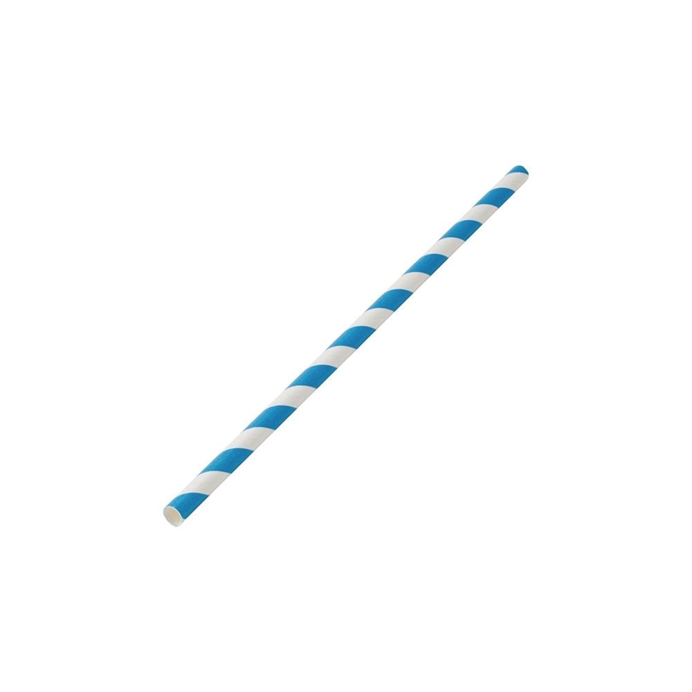BLUE STRIPE PAPER STRAW