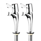 LEVER HIGH NECK PILLAR SINK TAPS (PAIR)