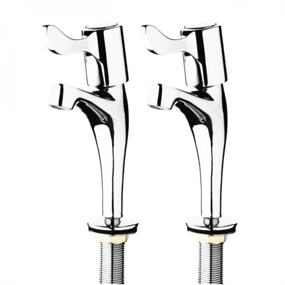 LEVER HIGH NECK PILLAR SINK TAPS (PAIR)