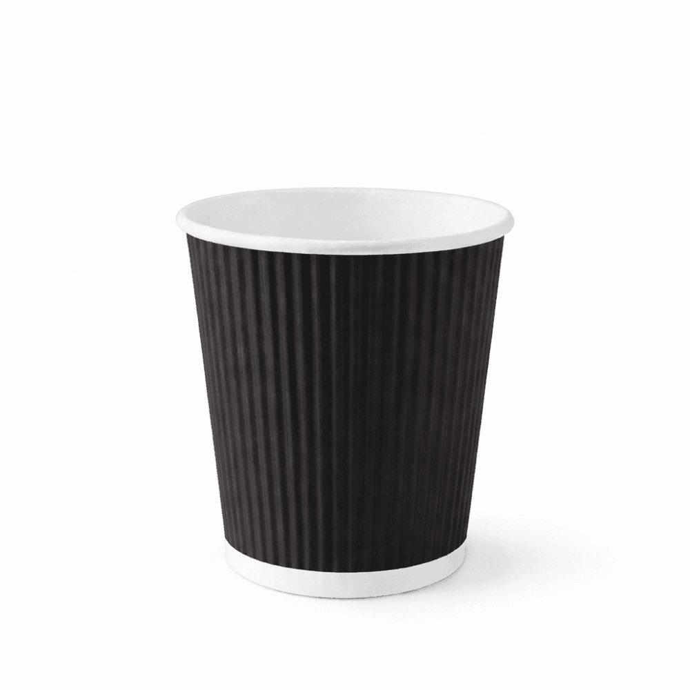 8OZ BLACK RIPPLE CUP