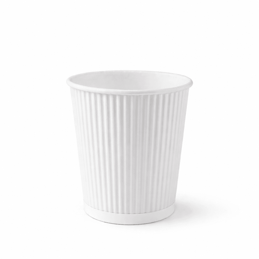 8OZ WHITE RIPPLE CUP