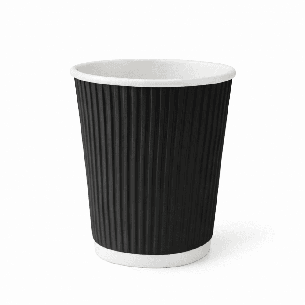 12OZ BLACK RIPPLE CUP